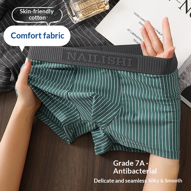 Boxer Brief Pack Cotton - 100% 순면 남성 브리프, 남성 스트라이프