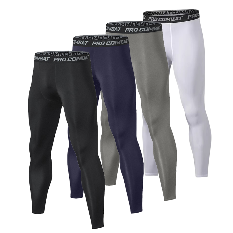 Compression Long Pant - 1 Pcs 남성용 솔리드 컬러 압축
