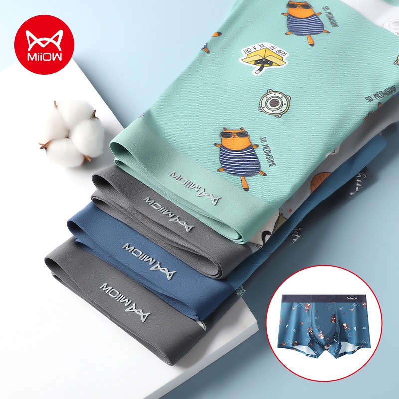 MiiOW 4개입 동물 프린트 남성용 코튼 언더웨어 섹 - Boxer Brief Pack Cotton 리뷰 및 가격