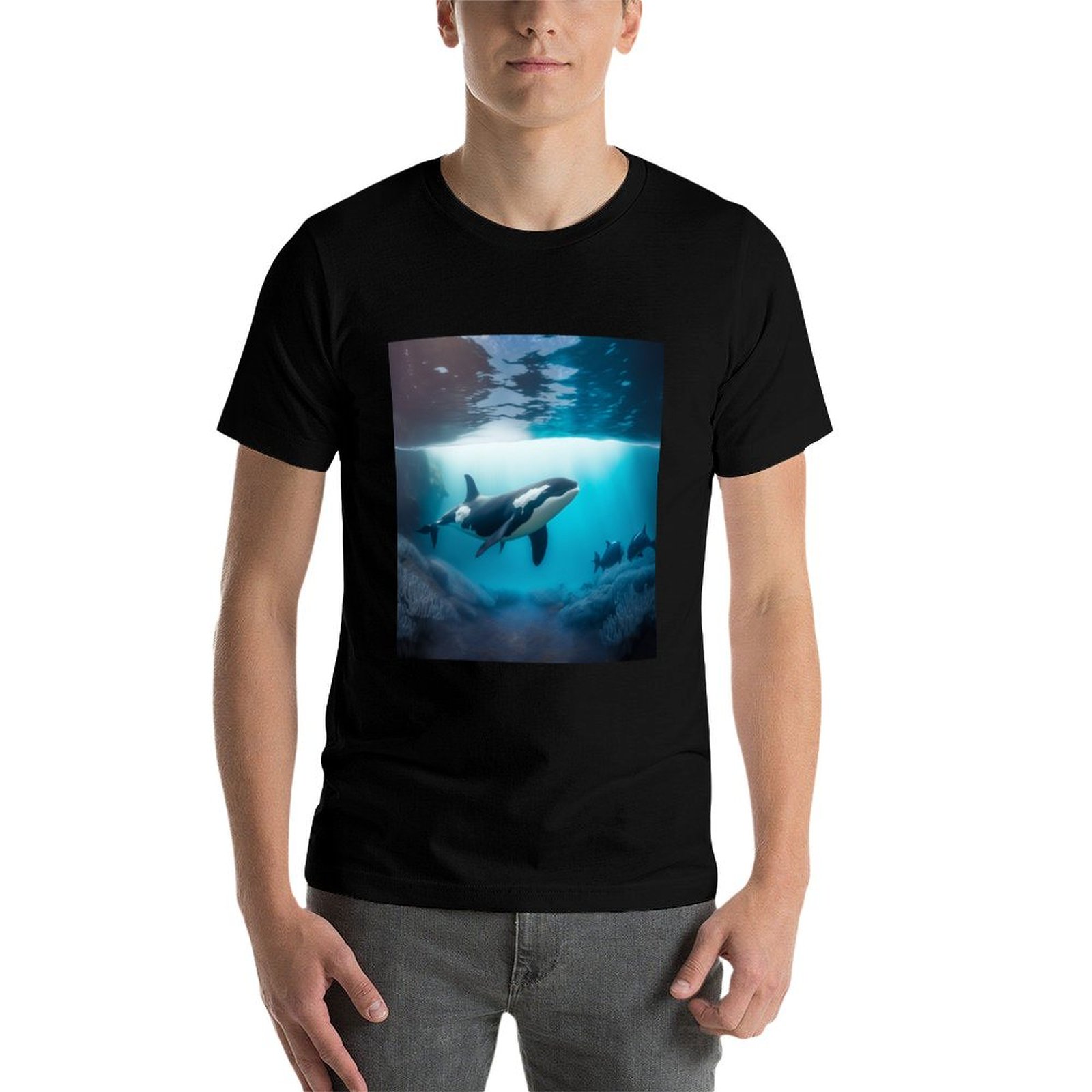 Under Sea Orca 티셔츠 미니멀리스트 플레인  - Undershirt Crew Neck 리뷰 및 가격