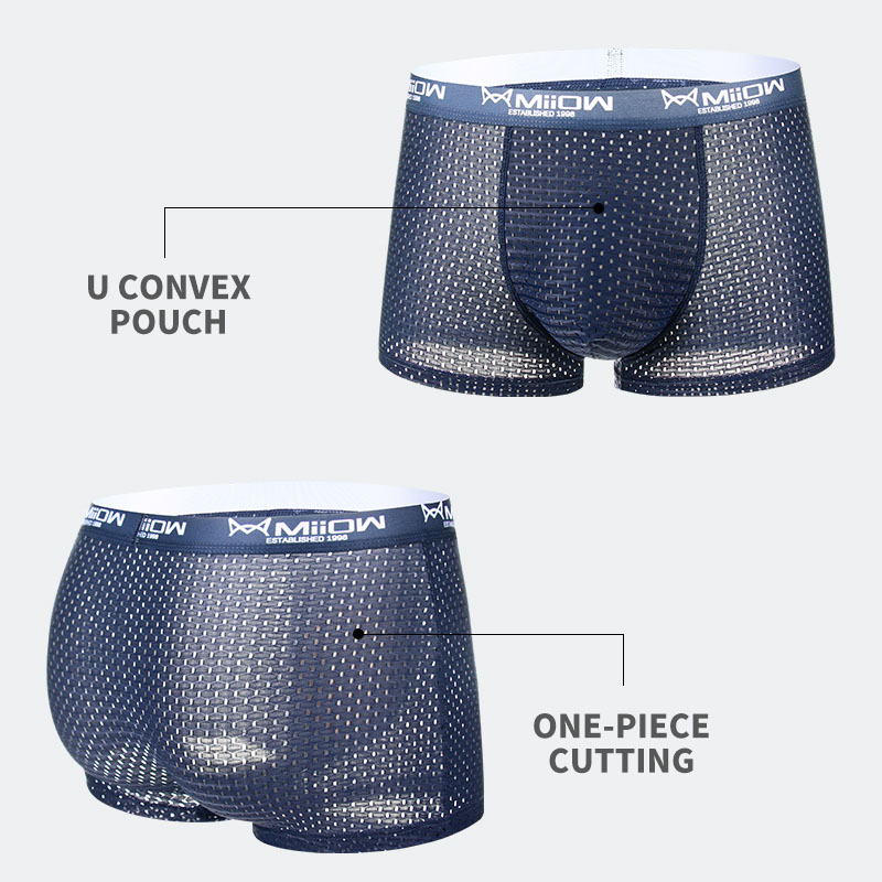 MiiOW 남성용 아이스 실크 복서 메쉬 속옷, 통기성 - Boxer Shorts Modal 리뷰 및 가격