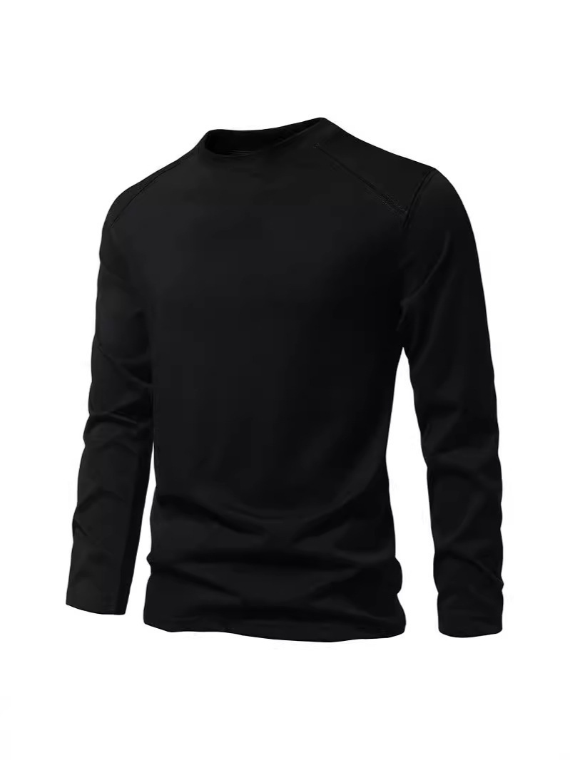 미국 남성용 긴팔 티셔츠 심플 레트로 랄란 슬리브 남성 - Undershirt Crew Neck 리뷰 및 가격