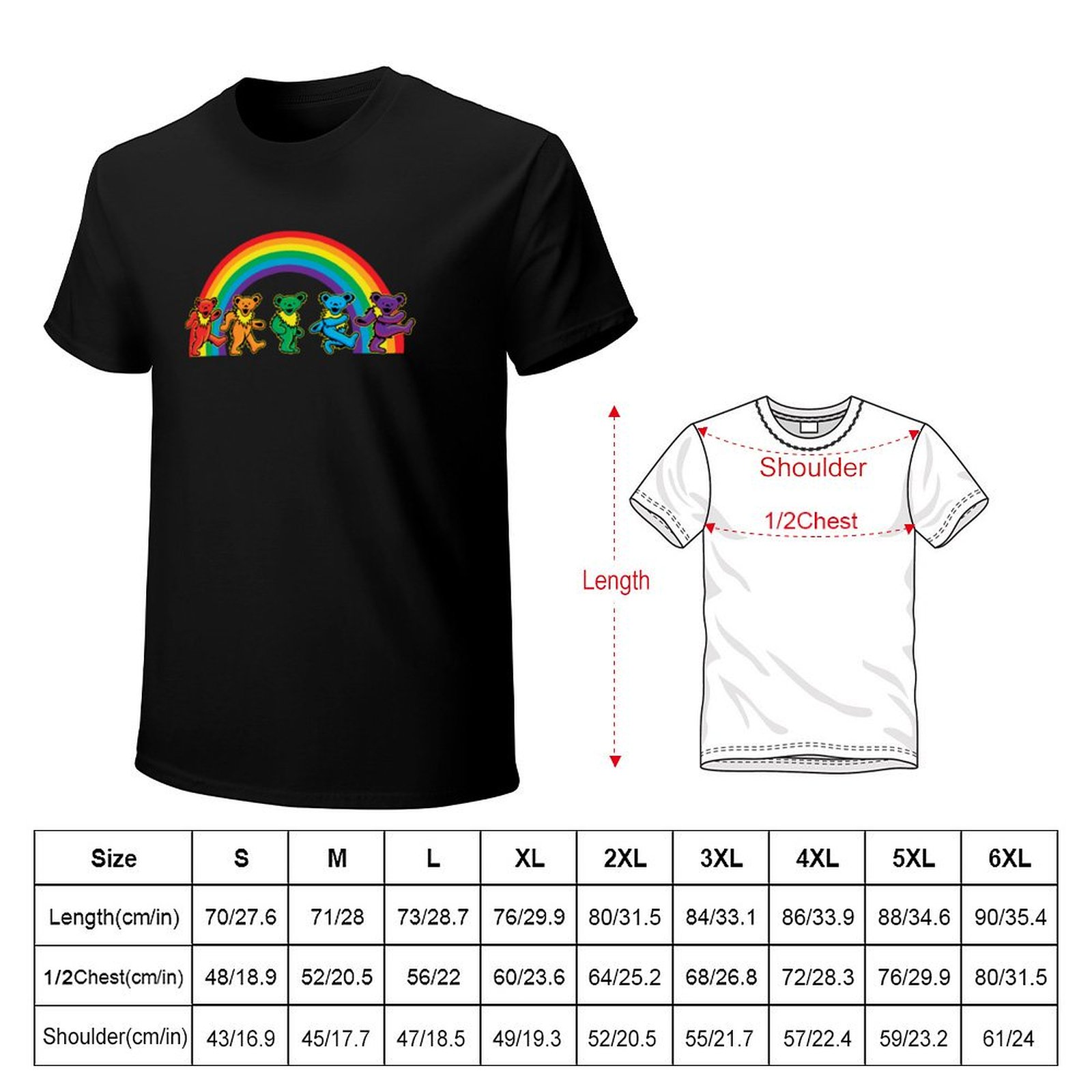 무지개 아래 걷는 곰들 티셔츠 편안한 기본 크루넥 티셔 - Undershirt Crew Neck 리뷰 및 가격