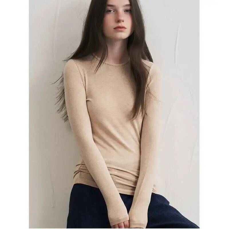 여성 캐시미어 혼합 긴소매 상의 가을 겨울 부드러운 모 - Base Layer Top 리뷰 및 가격